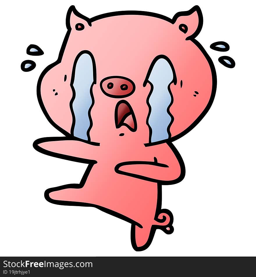 crying pig cartoon. crying pig cartoon