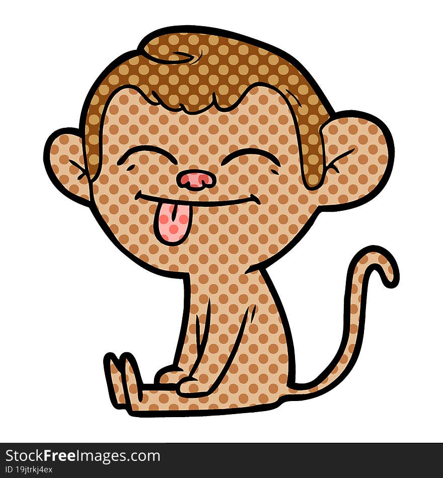 funny cartoon monkey sitting. funny cartoon monkey sitting