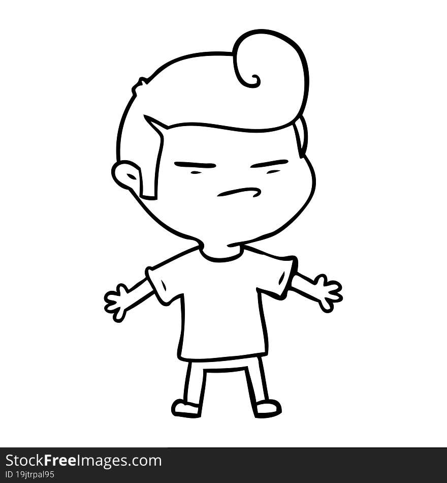 cartoon cool guy with fashion hair cut. cartoon cool guy with fashion hair cut