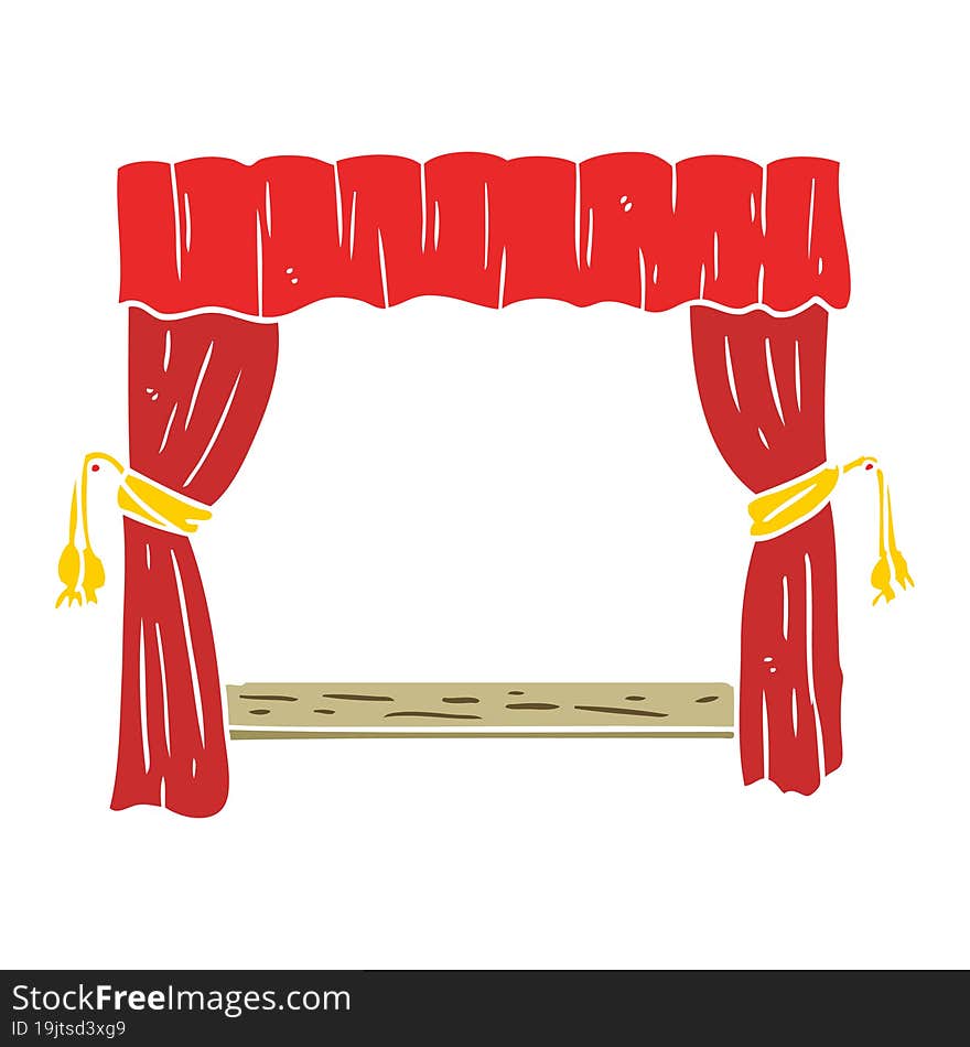 flat color style cartoon curtains opening onto stage