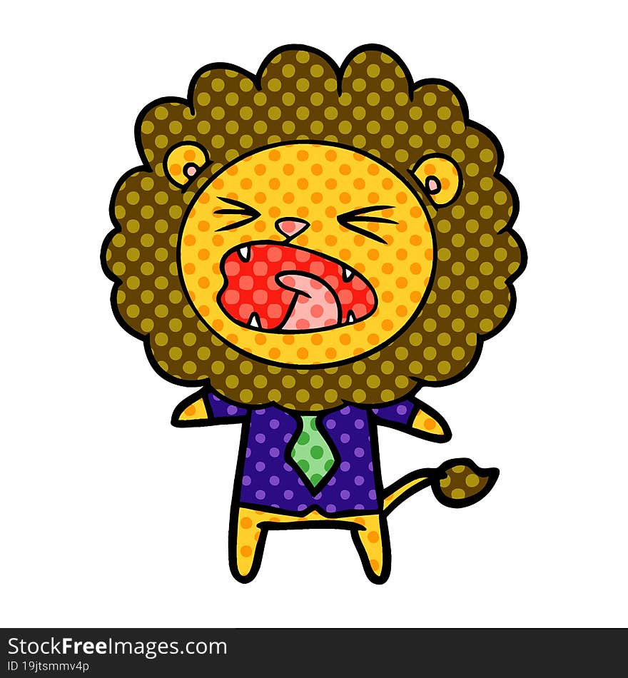 cartoon lion in business clothes. cartoon lion in business clothes