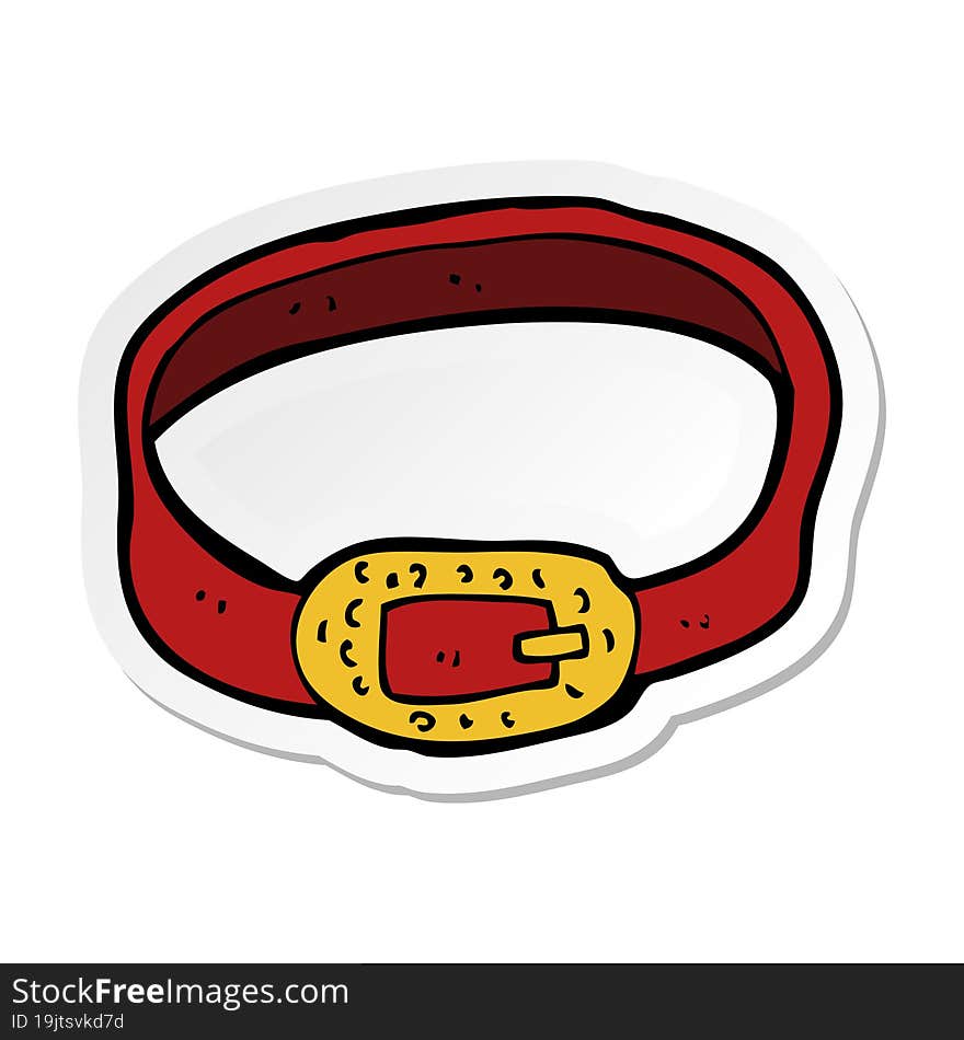 sticker of a cartoon belt