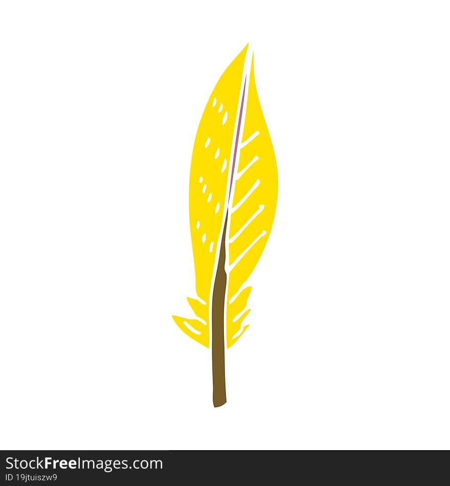 Cartoon Doodle Golden Feather