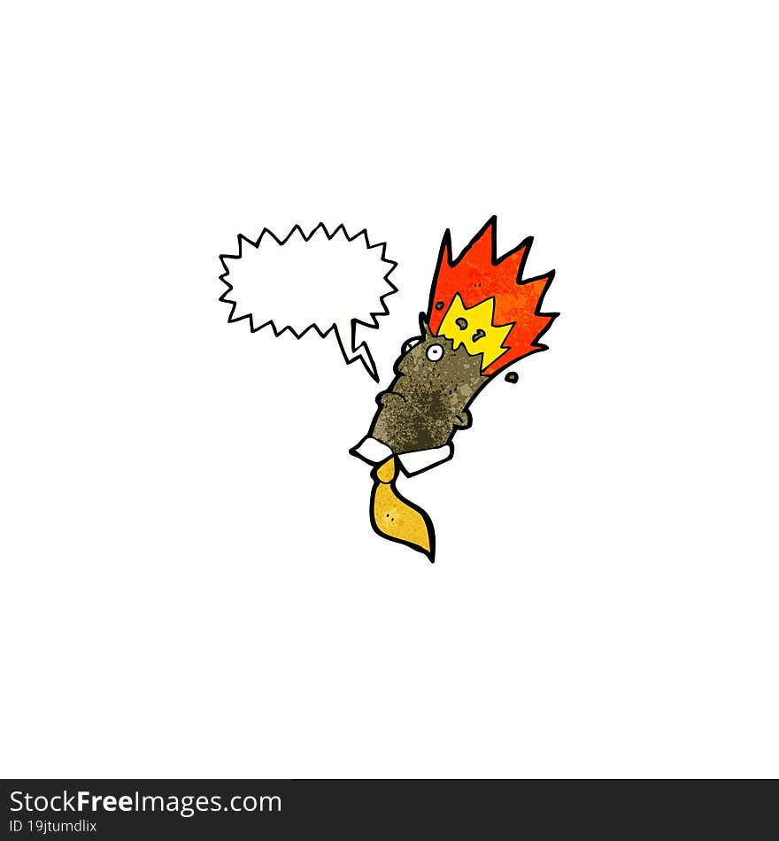 Cartoon Man With Exploding Head