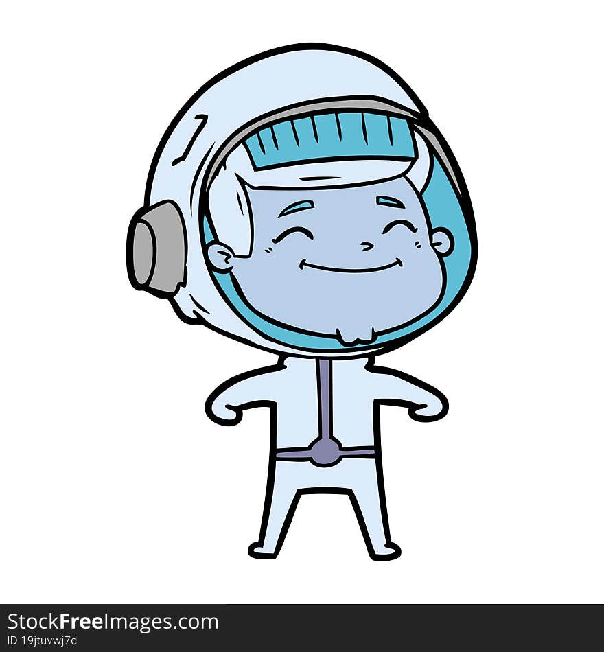 happy cartoon astronaut. happy cartoon astronaut