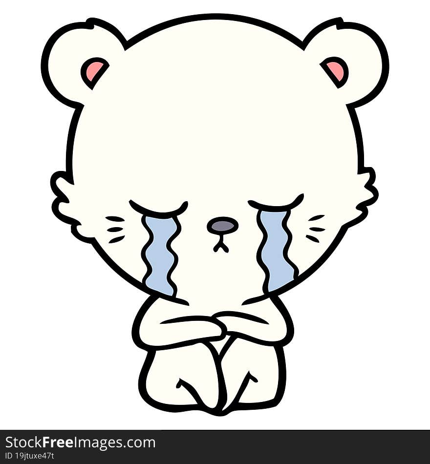 crying cartoon polarbear. crying cartoon polarbear