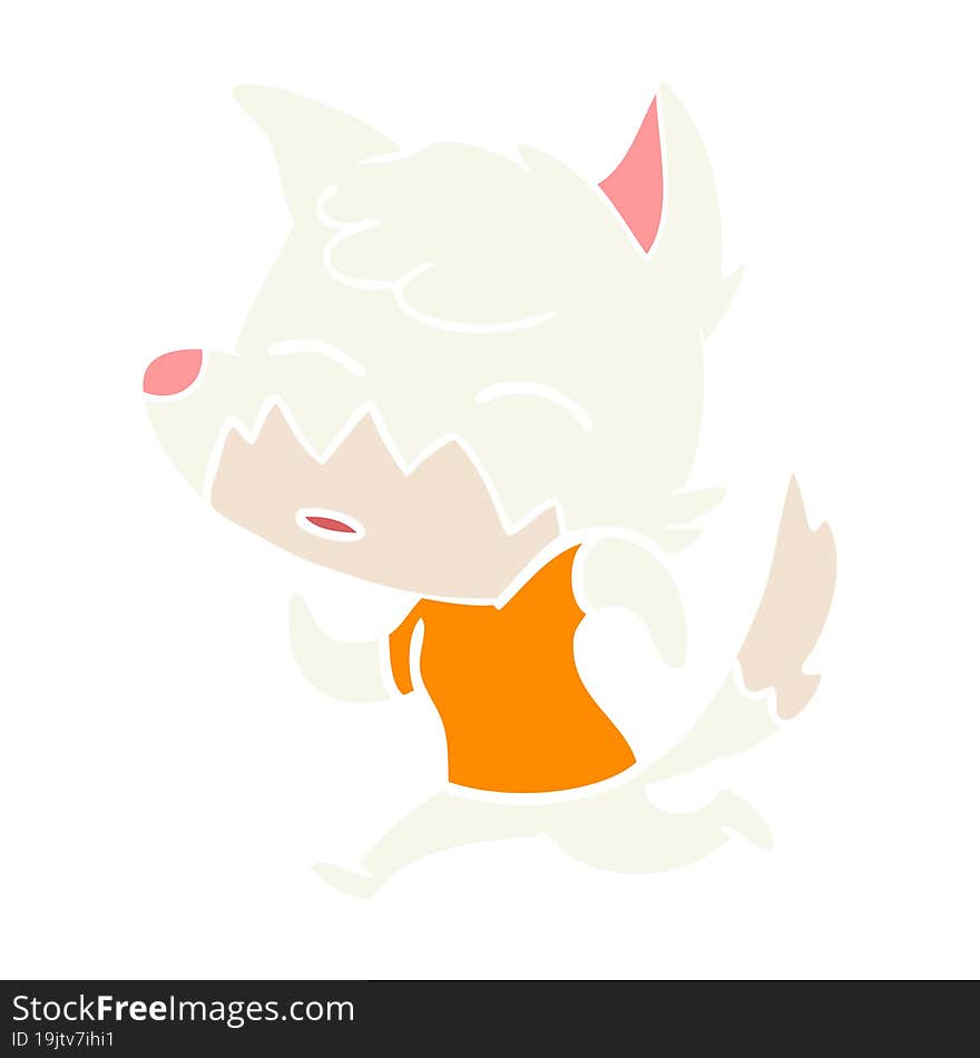 flat color style cartoon fox