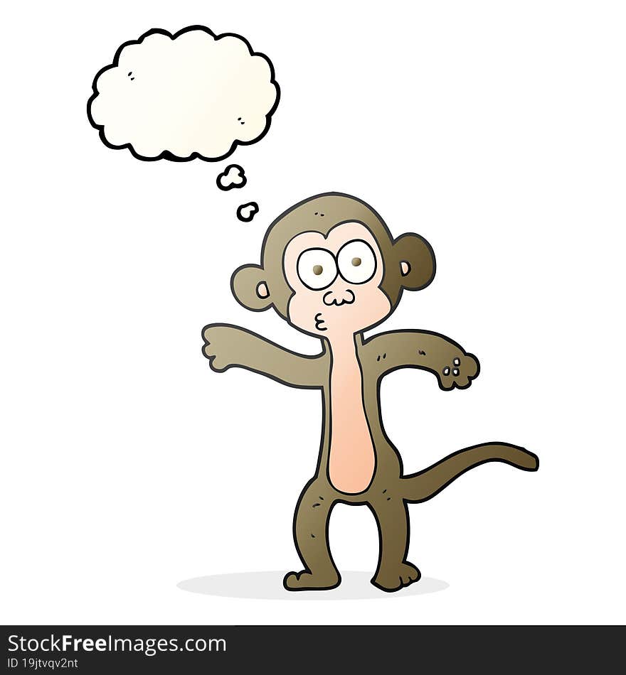 thought bubble cartoon monkey