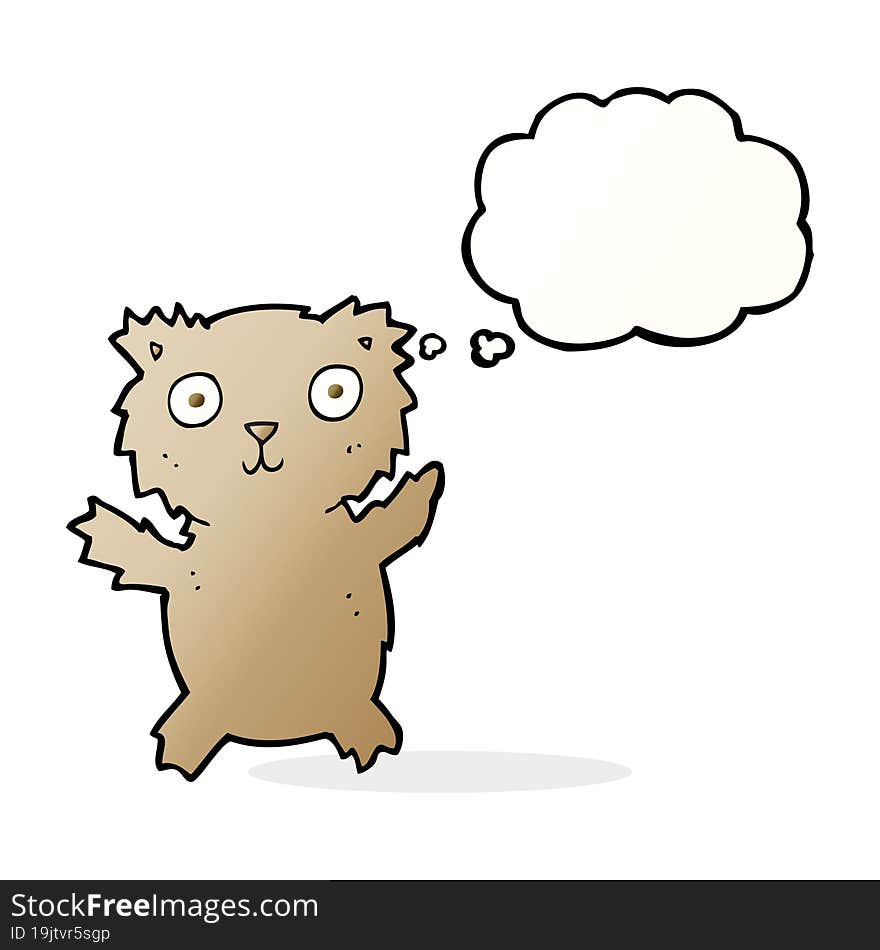 cartoon teddy bear with thought bubble