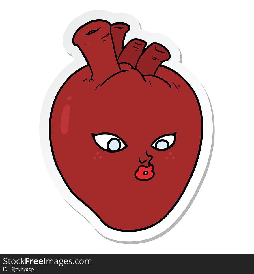 sticker of a cartoon heart