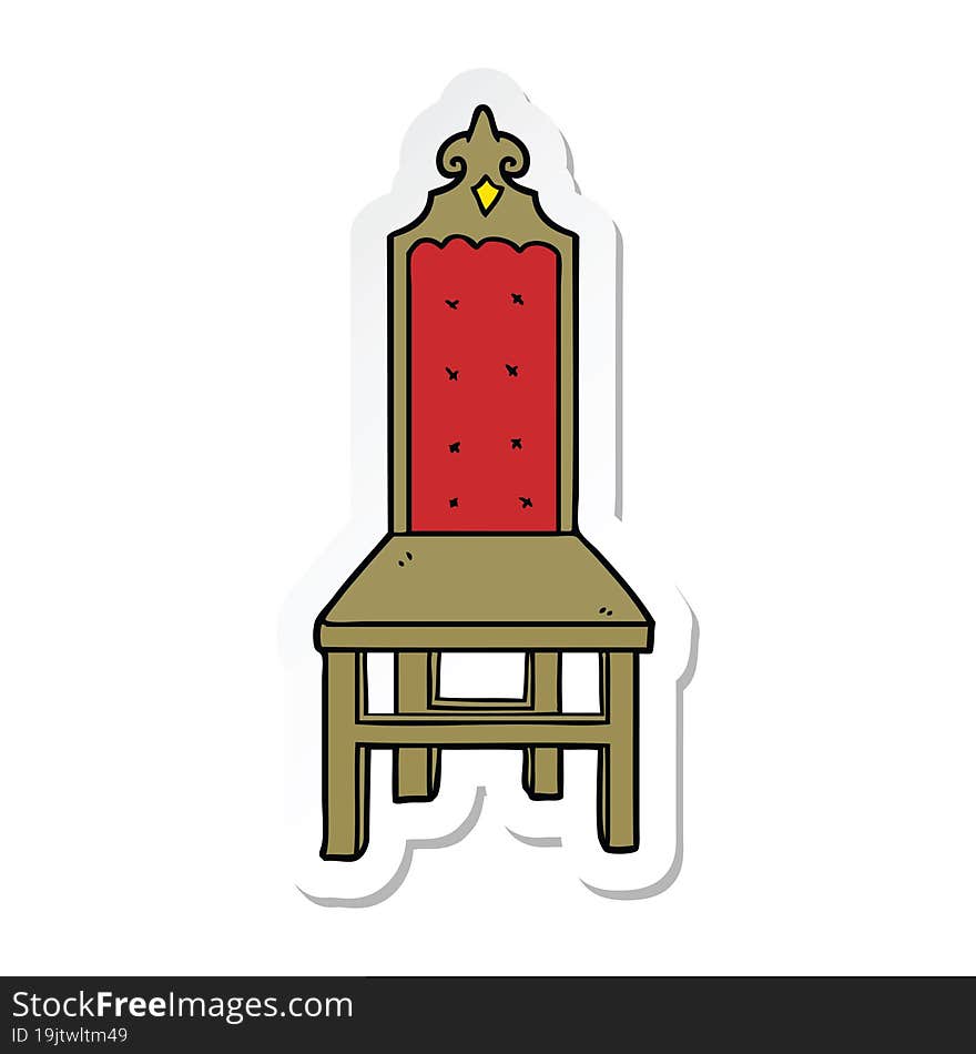 sticker of a fancy cartoon chair