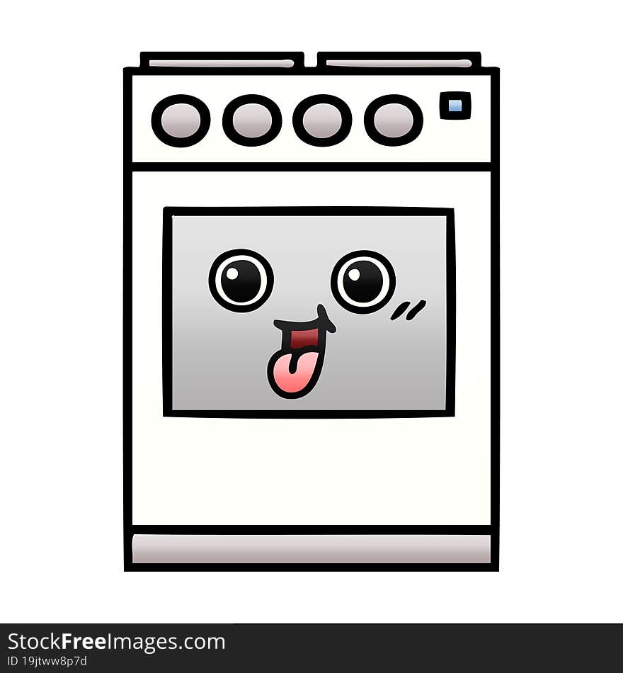 gradient shaded cartoon kitchen oven