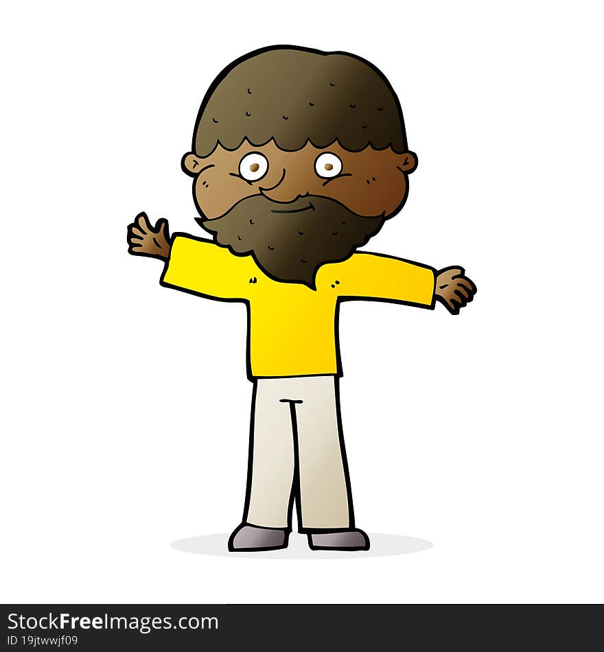 Cartoon Happy Man With Beard