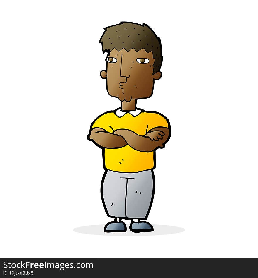 Cartoon Man With Crossed Arms