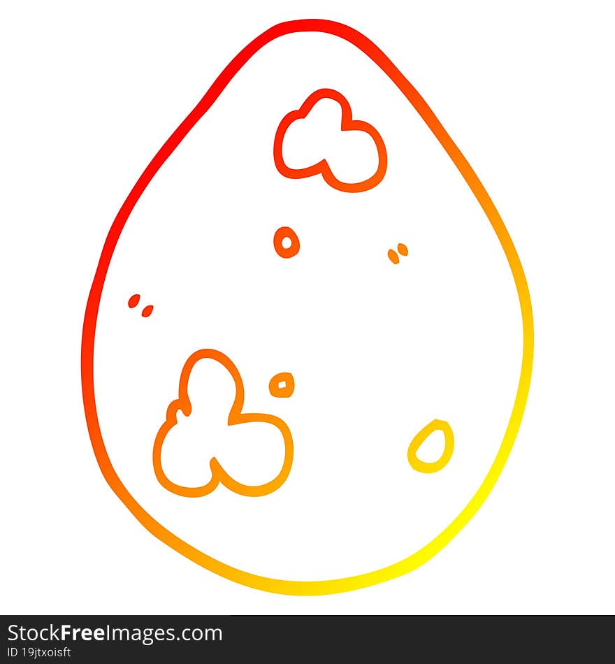 Warm Gradient Line Drawing Cartoon Egg