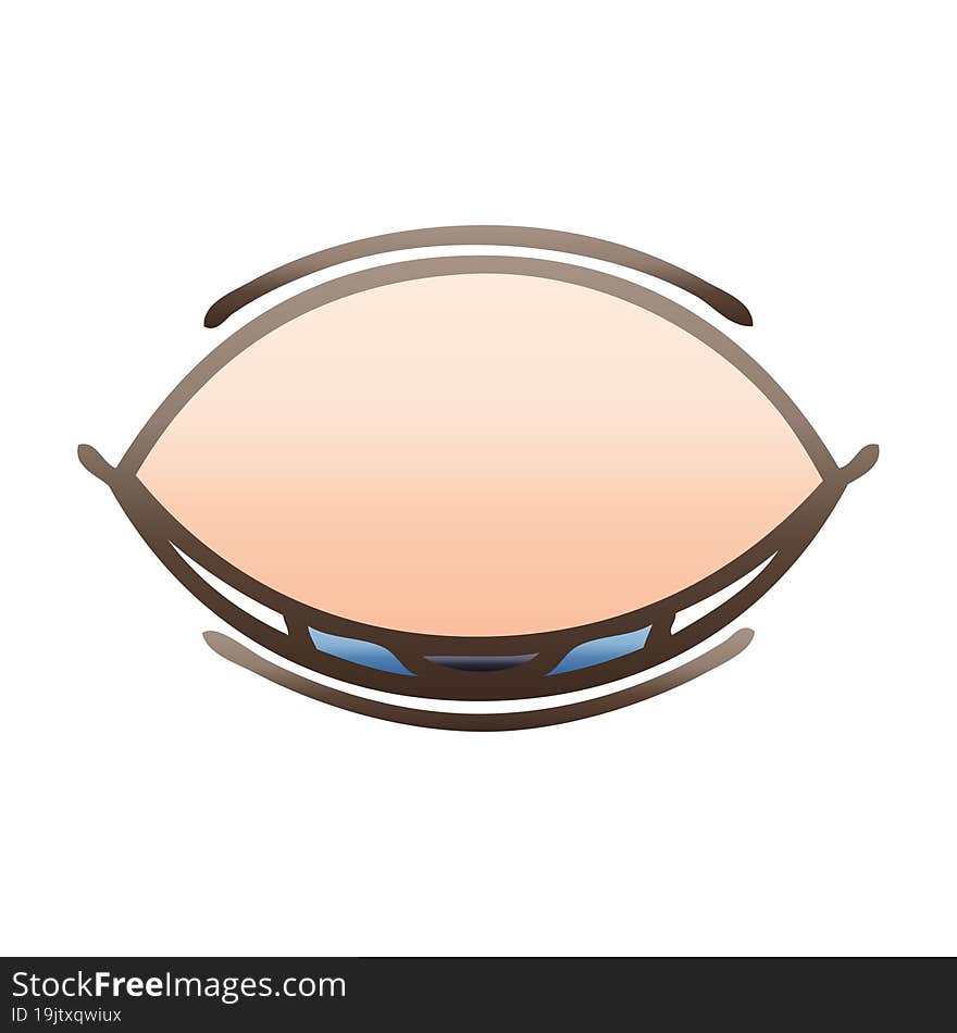 gradient shaded cartoon of a sleeping eye