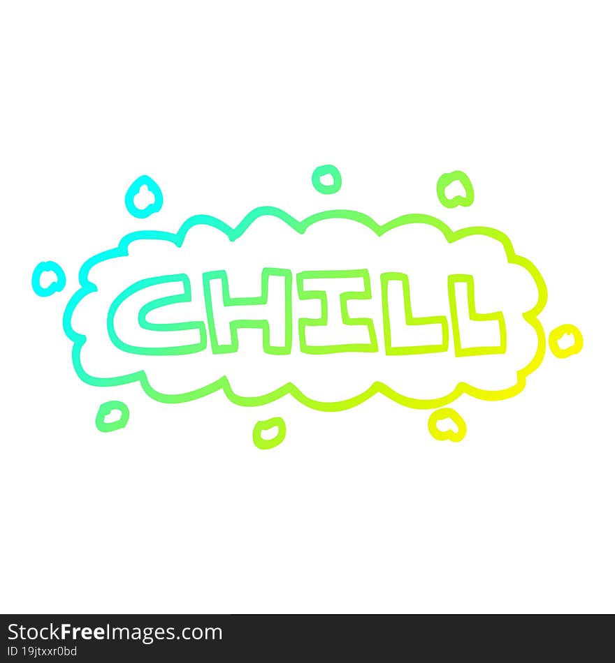 cold gradient line drawing cartoon chill sign