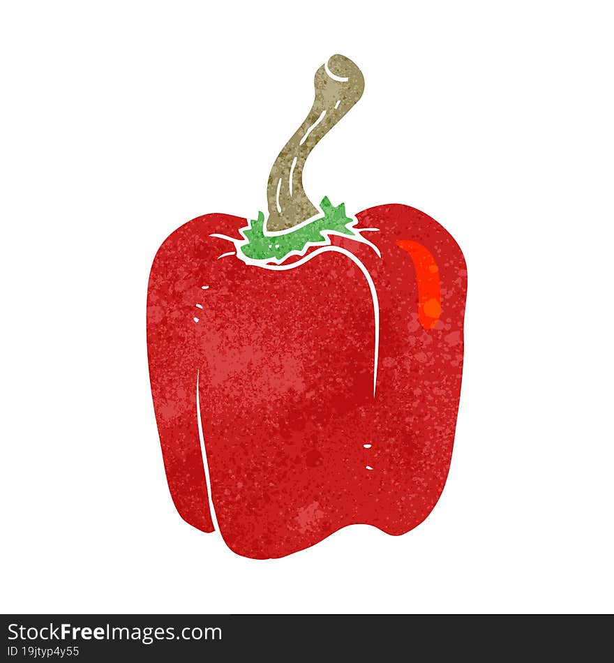 Retro Cartoon Red Pepper