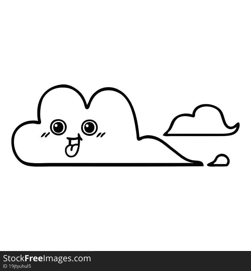 line drawing cartoon clouds