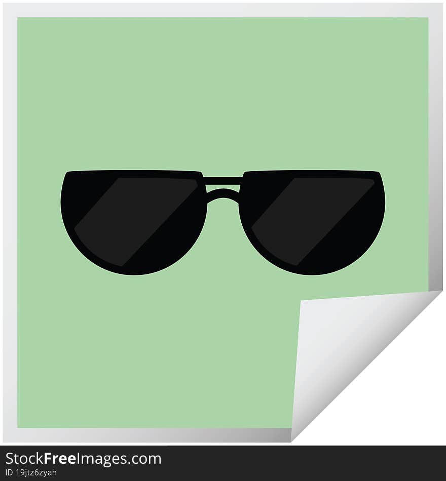 sunglasses graphic square sticker