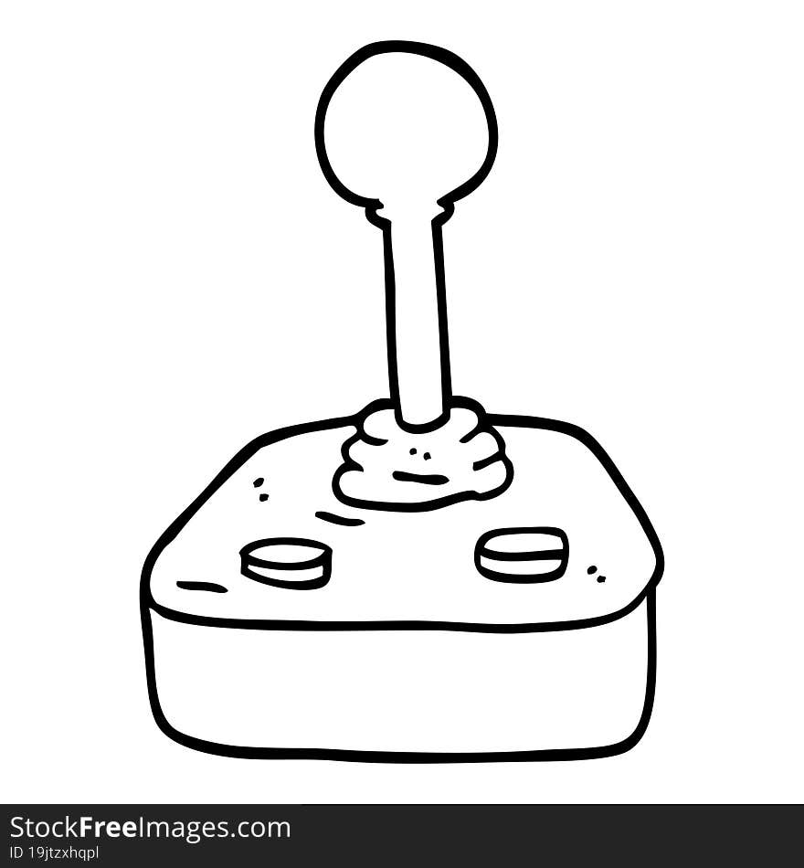 black and white cartoon joystick