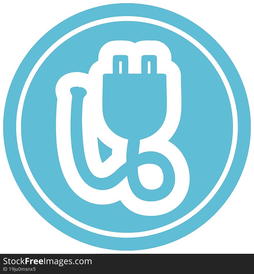 electrical plug circular icon