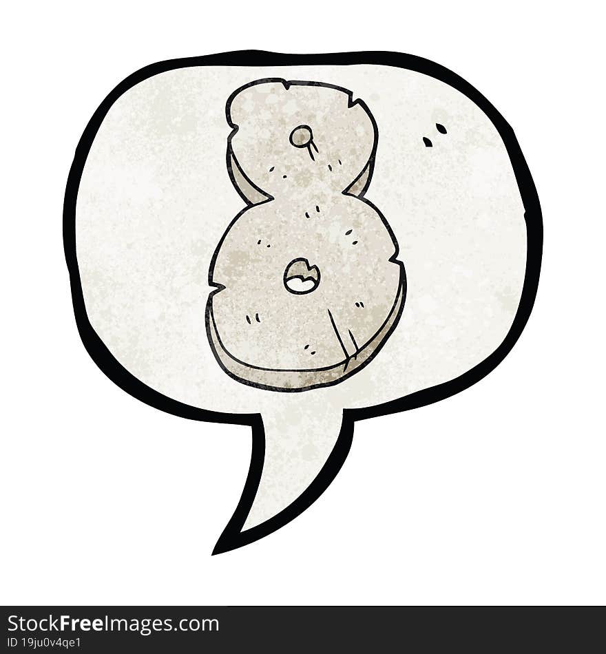 speech bubble textured cartoon stone number eight