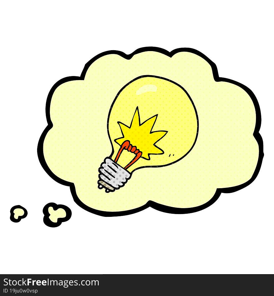 thought bubble cartoon light bulb