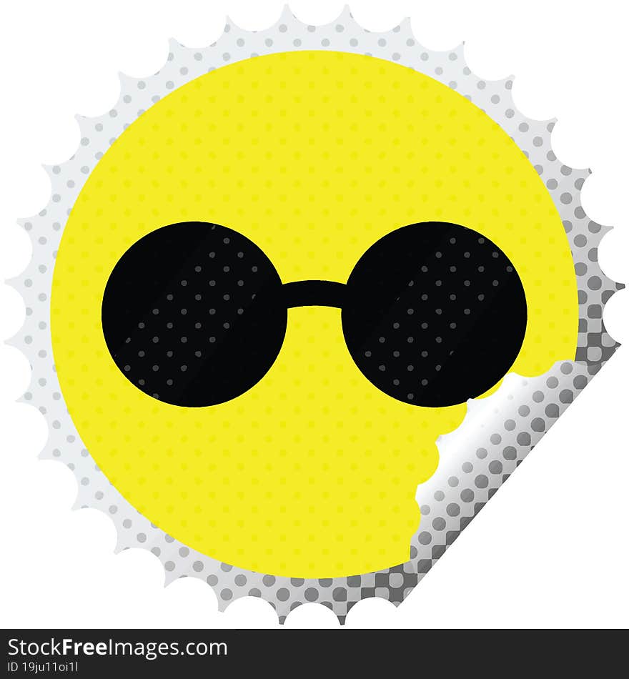 sunglasses round sticker stamp