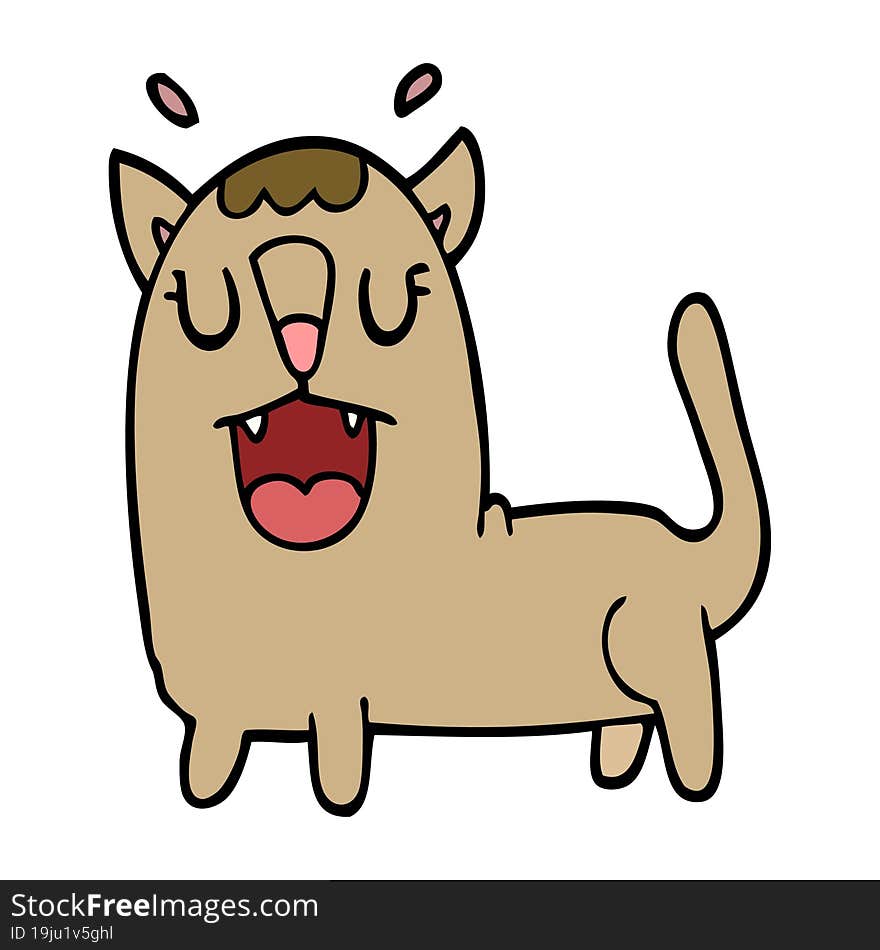 Cartoon Doodle Funny Cat