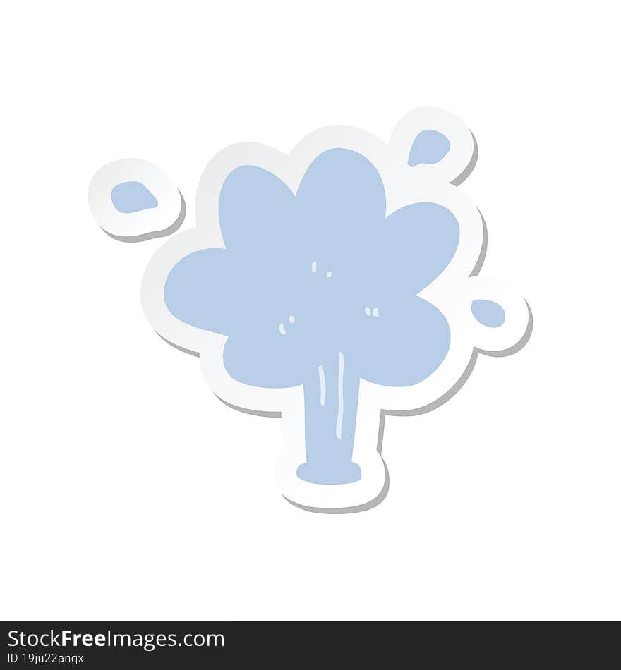 sticker of a cartoon squirting water