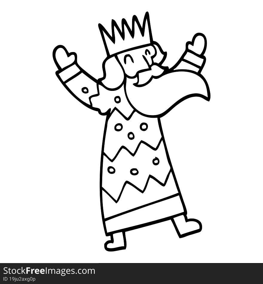 line drawing cartoon jolly king