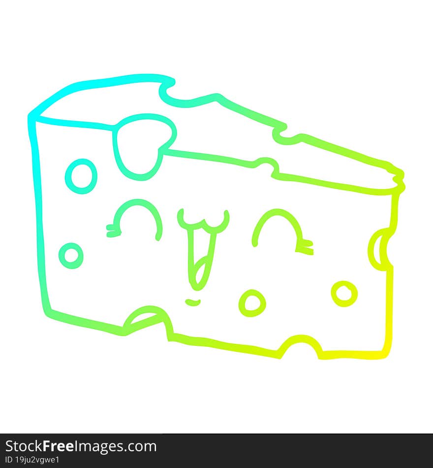 cold gradient line drawing cartoon cheese