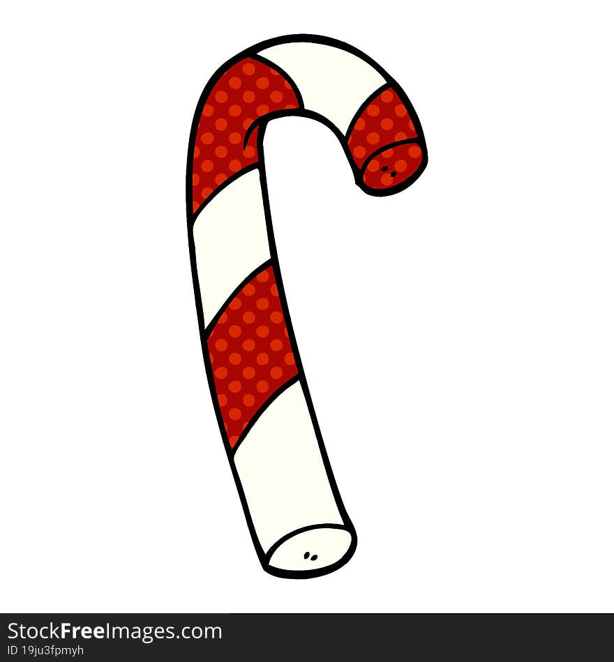 cartoon doodle striped candy cane