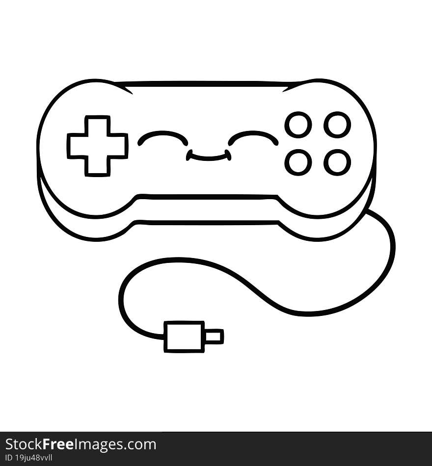 line drawing cartoon game controller