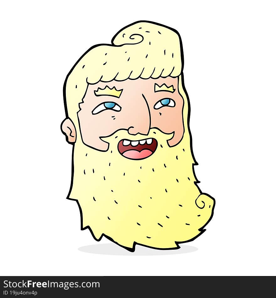 Cartoon Laughing Bearded Man