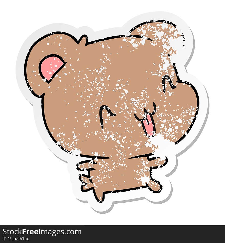 distressed sticker cartoon kawaii cute happy hamster