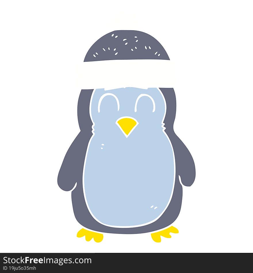 flat color illustration of penguin. flat color illustration of penguin