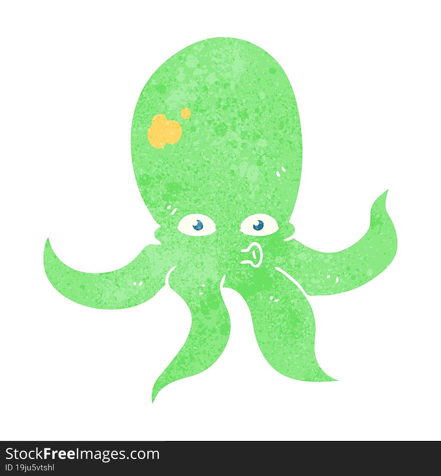 retro cartoon octopus