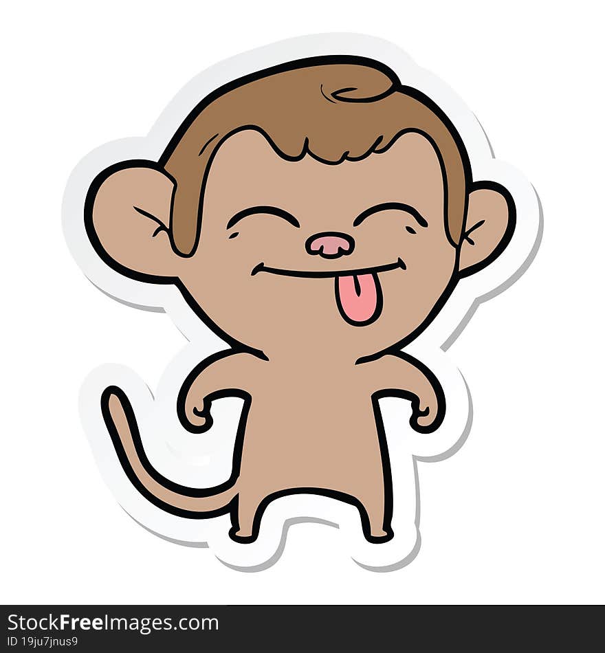 sticker of a funny cartoon monkey