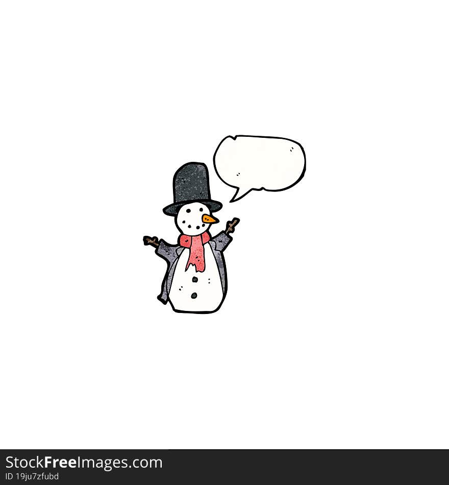 snowman with speech bubble