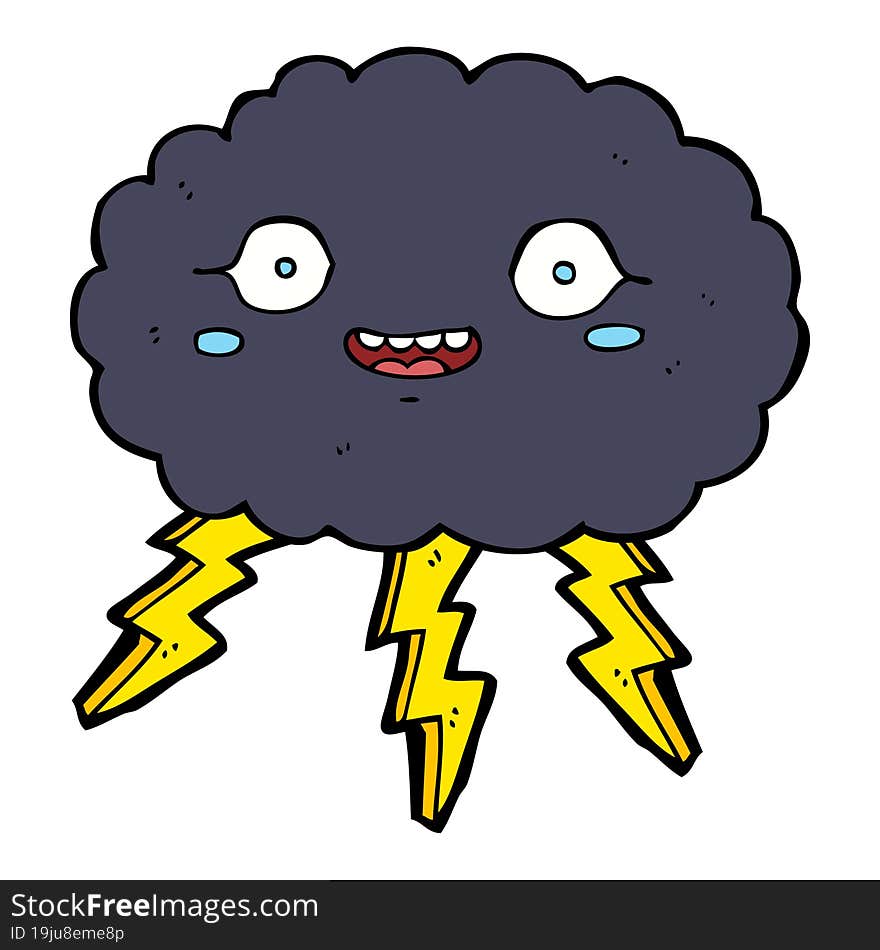 happy cartoon rain cloud