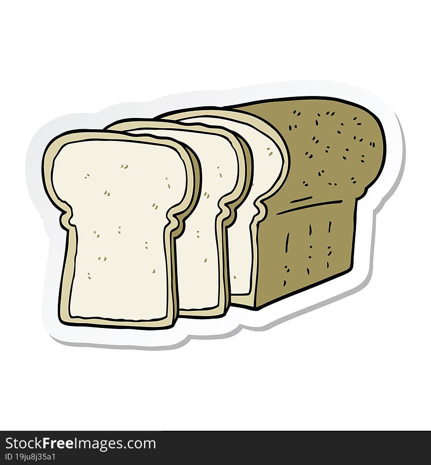 sticker of a cartoon sliced bread