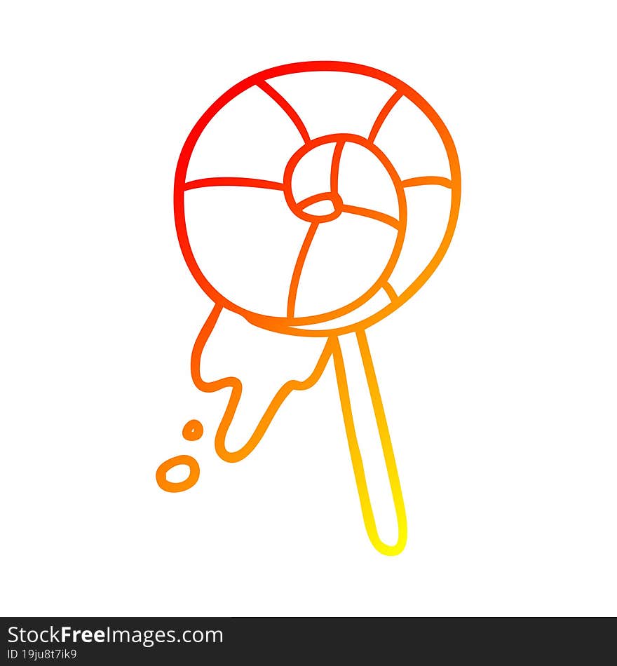 warm gradient line drawing traditional lollipop