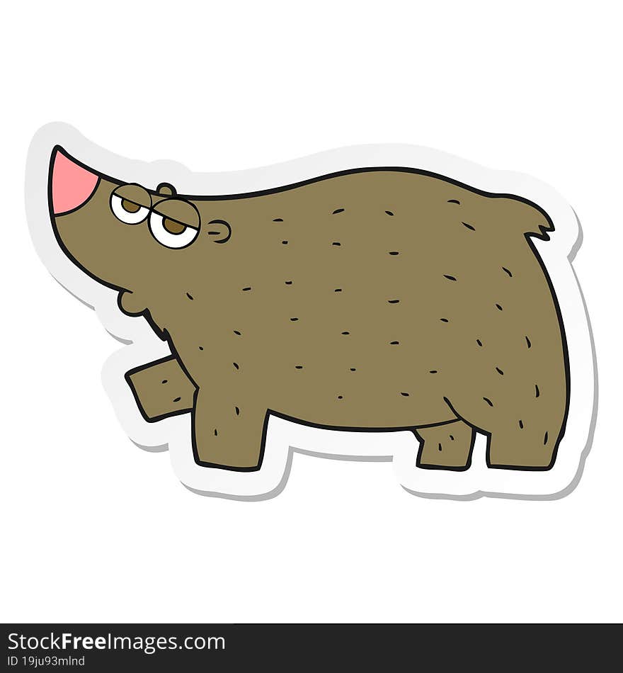 sticker of a cartoon bear