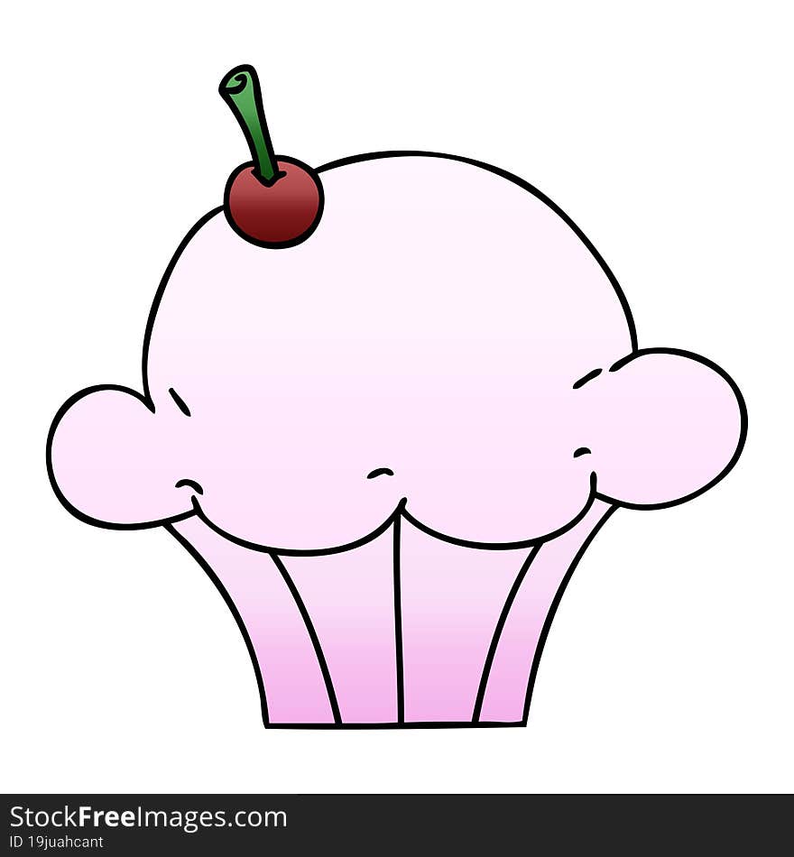 quirky gradient shaded cartoon muffin