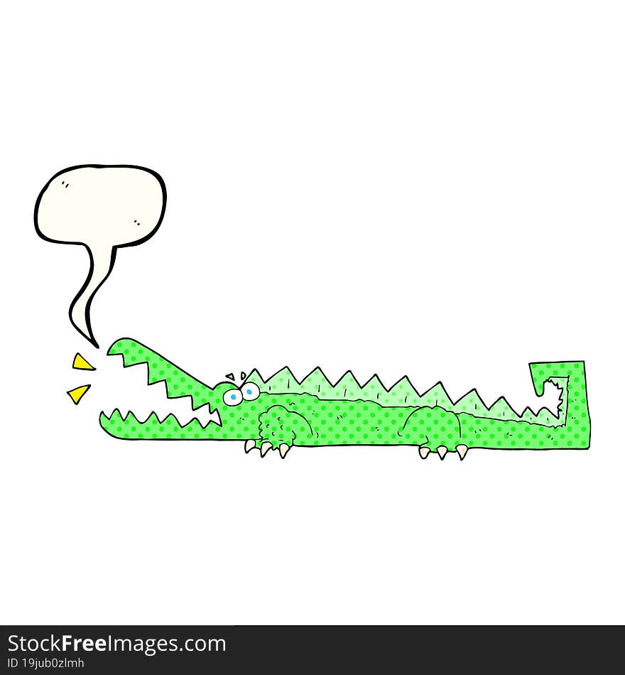 comic book speech bubble cartoon crocodile