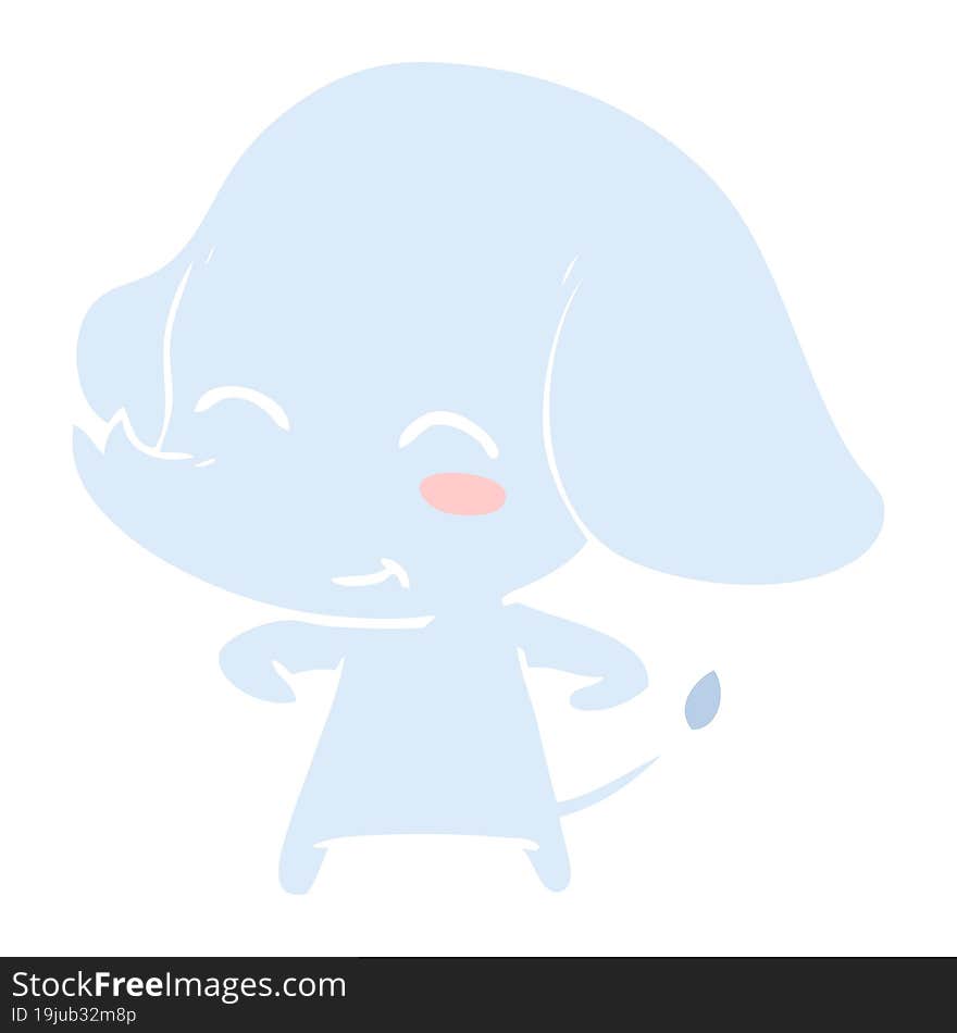 cute flat color style cartoon elephant