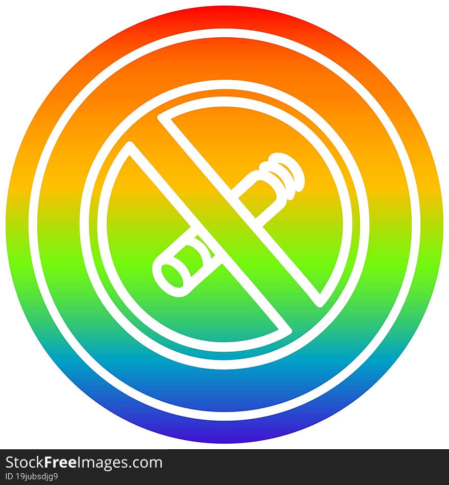 no smoking circular in rainbow spectrum