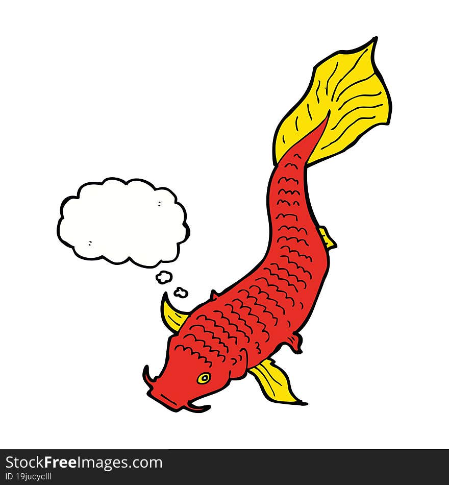 cartoon fish with thought bubble